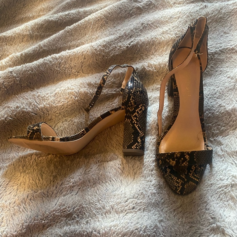 Snake skin Madden Girl block heels